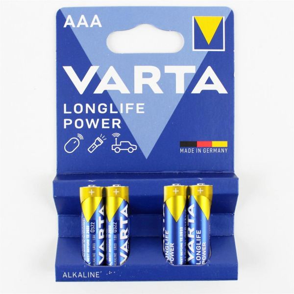 Varta 4903 AAA İnce Kalem Pil, Longlife Power Alkalin, 4 Adet