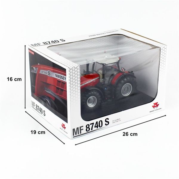 Universal Hobbies UH6216 1/32 Ölçek, Massey Ferguson 8740S 2019 Kabinli Traktör, Sergilemeye Hazır Metal Tarımsal Makina Modeli