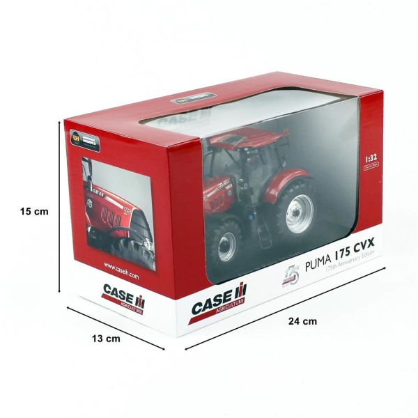 Universal Hobbies UH5285 1/32 Ölçek, Case IH Puma 175 CVX Traktör, 175th Anniversary Edition, Sergilemeye Hazır Metal Tarımsal