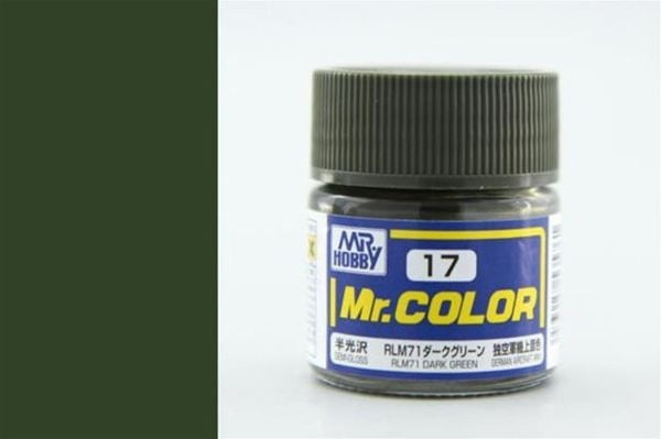 Mr.Hobby C-017 10 ml. RLM71 Dark Green, Mr.Color Serisi Model Boyası