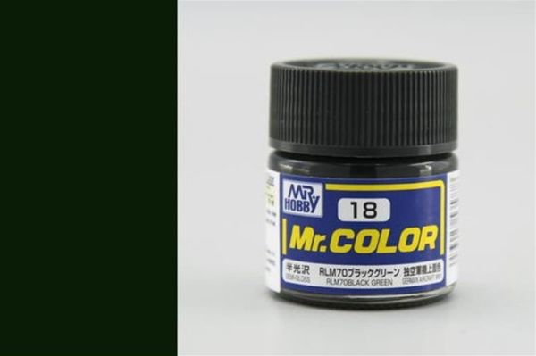 Mr.Hobby C-018 10 ml. RLM70 Black Green, Mr.Color Serisi Model Boyası