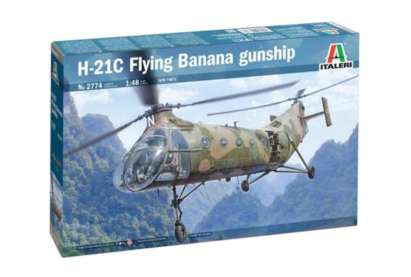 Italeri 2774S 1/48 Ölçek, H-21C (Flying Banana) Askeri Helikopter, Plastik Model kiti