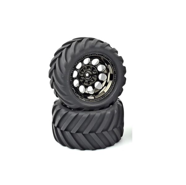 HPI Bullet MT Tyres / Wheels Black Chrome 2 pcs