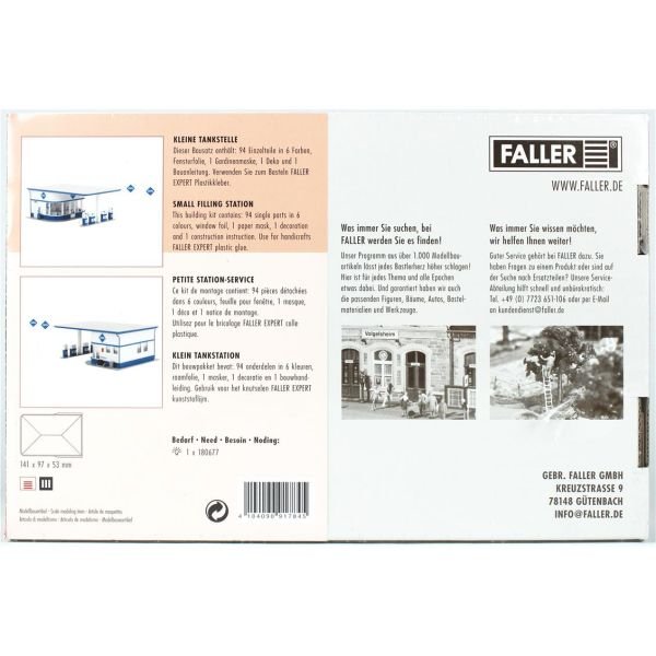 Faller 191784 1/87 Ölçek, Küçük Benzin İstasyonu, Plastik Model Kiti