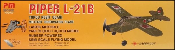 PM Model 2009 Piper L-21B Topçu Keşif Uçağı, Lastik Motorlu Serbest Uçuş Model Kiti