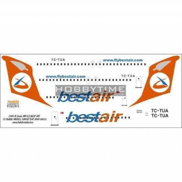 Babibi DAT01053 1/144 Ölçek, Best Air, MD-82, Dekal Çıkartma