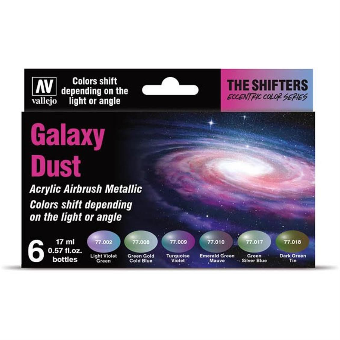 Vallejo 77092 6x17 ml. Galaxy Dust, Shifter Serisi Model Boyası Seti