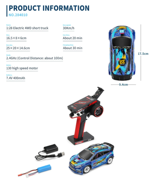 WLtoys 284010 Ford Fiesta 4WD 1/28 Micro Rc