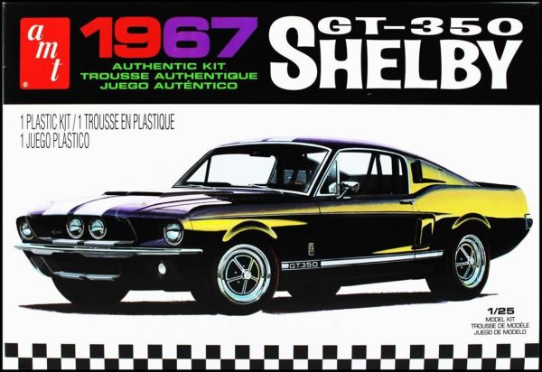 AMT 834M 1/25 Ölçek, 1967 Shelby GT350 Black Araba, Plastik Model kiti