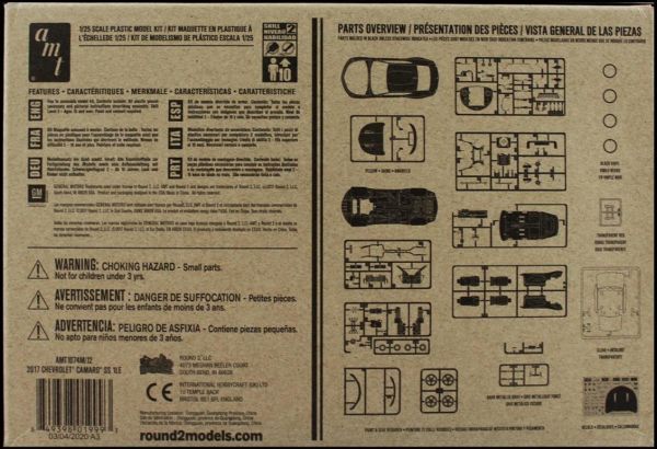 AMT 1074M 1/25 Ölçek, 2017 Chevy Camaro SS 1LE Araba, Plastik Model kiti