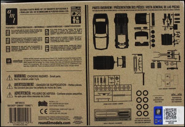 AMT 1093 1/25 Ölçek, 1969 Chevy Camaro (Yenko) Araba, Plastik Model kiti