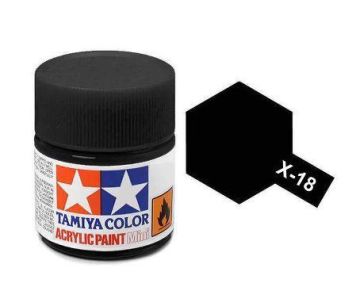 Acrylic Mini X-18 Semi Gloss Black 10ml.