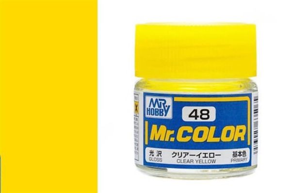 Mr.Hobby C-048 10 ml. Clear Yellow, Mr.Color Serisi Model Boyası