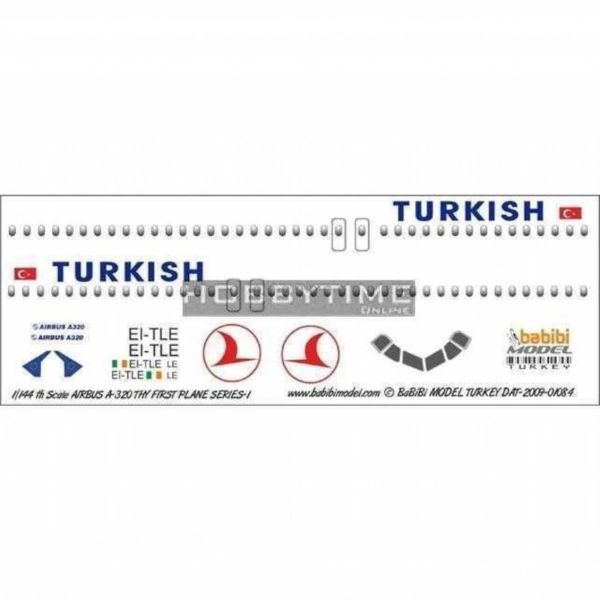 Babibi DAT01084 1/144 Ölçek, Thy, Airbus A320, First Plane Serisi-1, Dekal Çıkartma