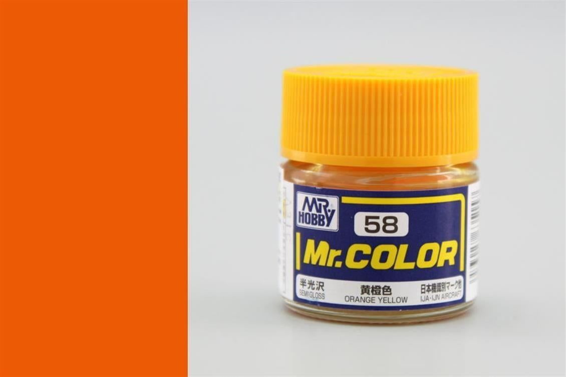 Mr.Hobby C-058 10 ml. Orange Yellow, Mr.Color Serisi Model Boyası