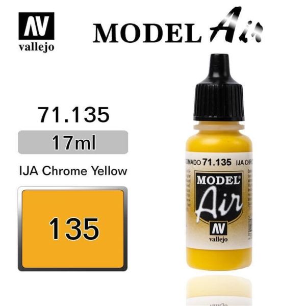 Vallejo 71135 17 ml. IJA Chrome Yellow, Model Air Serisi Model Boyası