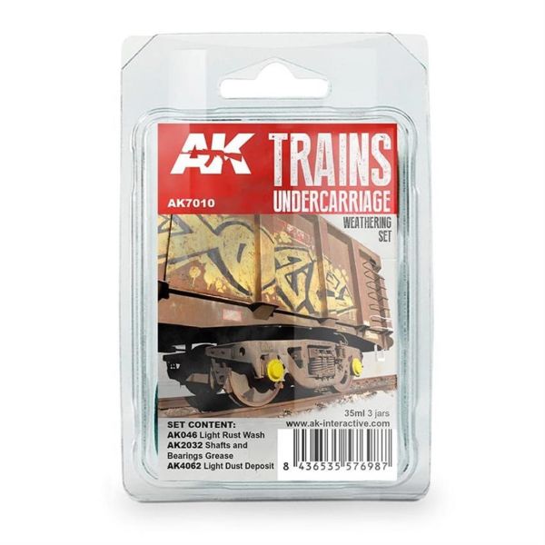 AK Interactive 7010 3x35 ml. Wagon Boji ve Tekerlek Eskitme Efekti, Enamel Model Boyası Seti