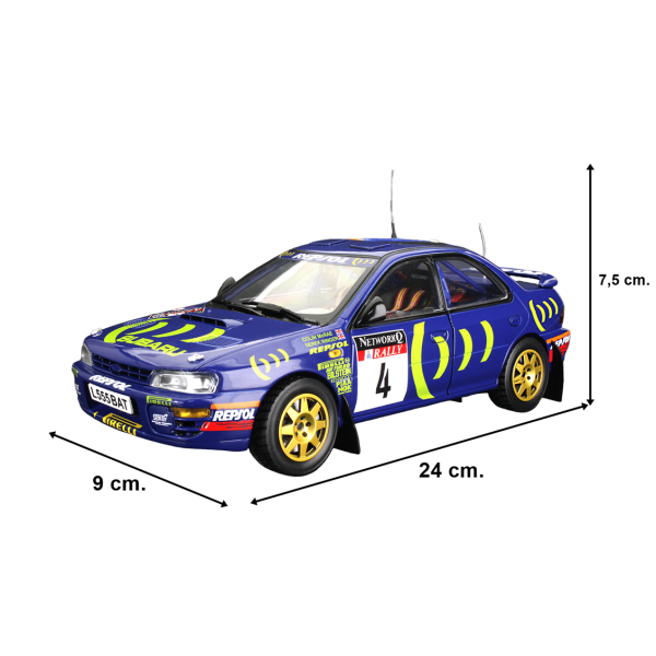 Sunstar 5523 1/18 Ölçek, Subaru Impreza 555 , C.McRae/D.Ringer, Winner RAC Rally 1995, Sergilemeye Hazır Metal Araba Modeli