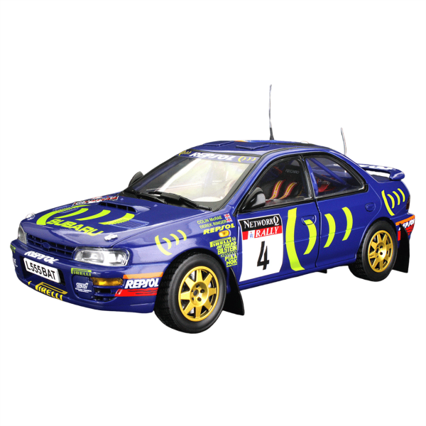 Sunstar 5523 1/18 Ölçek, Subaru Impreza 555 , C.McRae/D.Ringer, Winner RAC Rally 1995, Sergilemeye Hazır Metal Araba Modeli