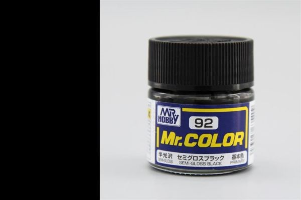 Mr.Hobby C-092 10 ml. Semi Gloss Black, Mr.Color Serisi Model Boyası