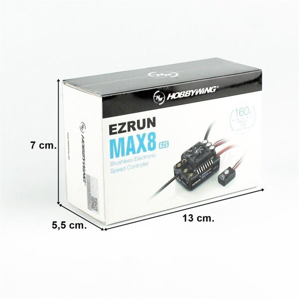 Hobbywing 30103205 EzRun Serisi, MAX8 G2S, 160 Amper, 3-6S Li-Po, Sensörlü, Fırçasız Motor için Elektronik Hız Kontrolü