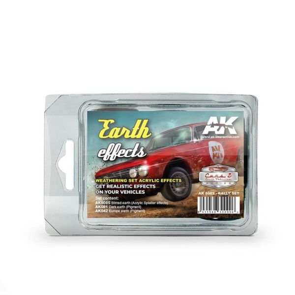 AK Interactive 8089 3x35 ml. Toprak Yol Efekti, Ralli Serisi, Enamel Model Boyası Seti