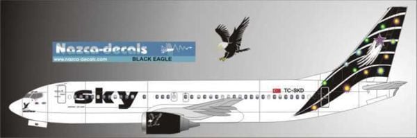 Nazca Decals Sky003 1/144 Ölçek, Sky B737-400 Black Eagle