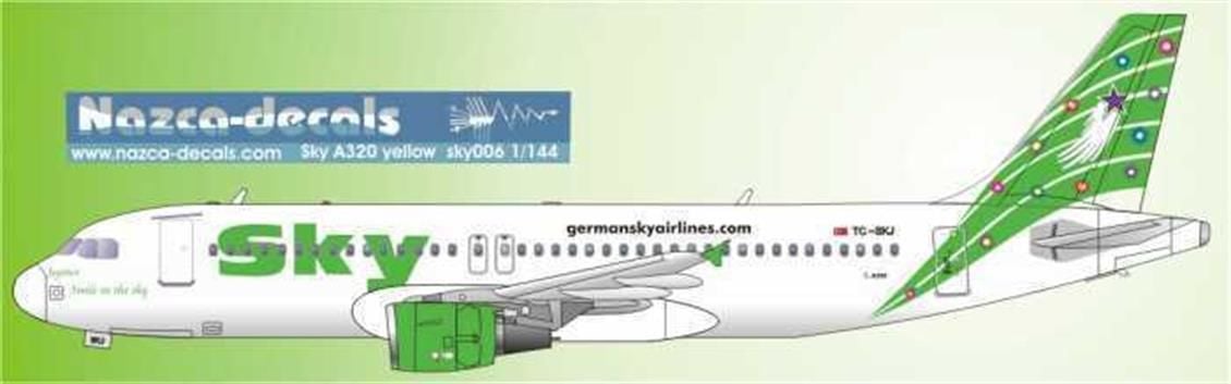 Nazca Decals Sky007 1/144 Ölçek, Sky A320 Green