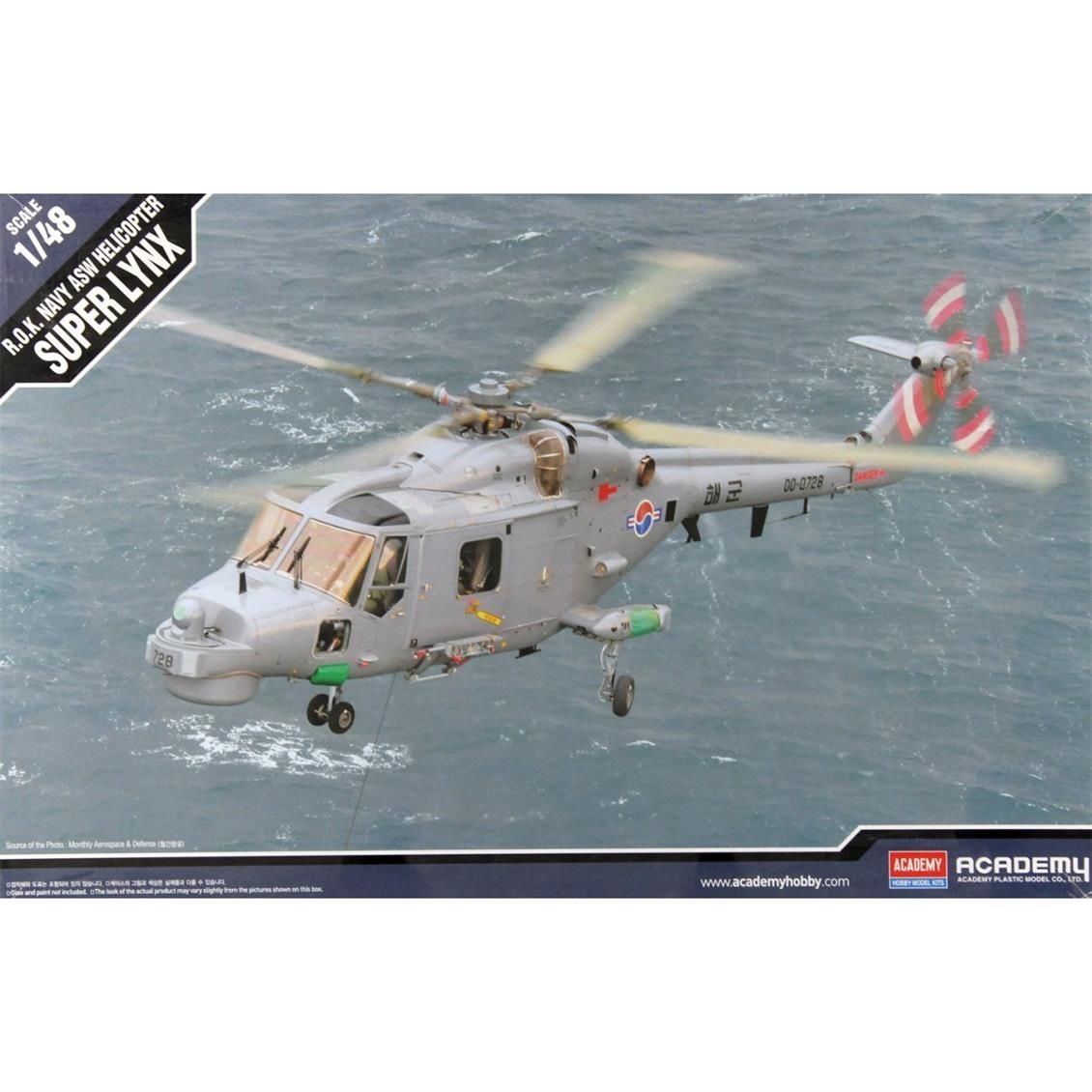 Academy 12289 1/48 Ölçek, ROK Navy ASW Super Lynx Helikopter, Plastik Model kiti