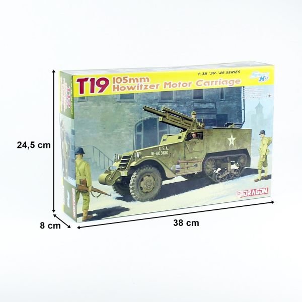 Dragon 6496 1/35 Ölçek, T19 105mm Howitzer Kundağı Motorlu Top Plastik Model Kiti