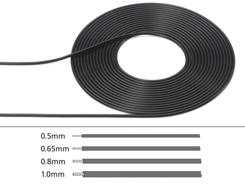 1/6,1/12,1/24 Kablo 0.65mm Siyah 2m.