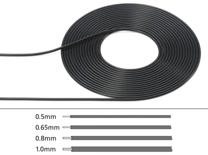 1/6,1/12,1/24 Kablo 0.8mm Siyah 2m.