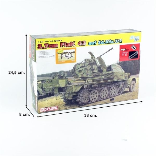 Dragon 6553 1/35 Ölçek, Sd.Kfz.7 w/3.7cm FlaK 43 Uçaksavar Kamyonu Plastik Model Kiti