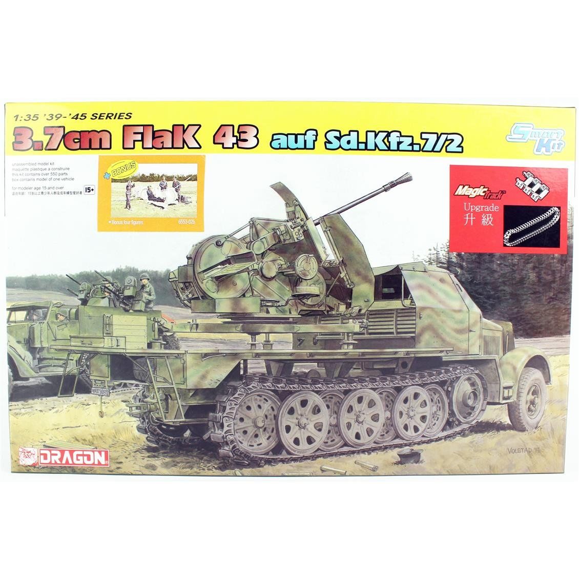 Dragon 6553 1/35 Ölçek, Sd.Kfz.7 w/3.7cm FlaK 43 Uçaksavar Kamyonu Plastik Model Kiti