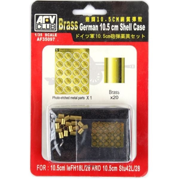 AFV Club AF35097 1/35 Ölçek, German 10.5 cm. Top Kovanı, 20 Adet, Prinç Detay Seti