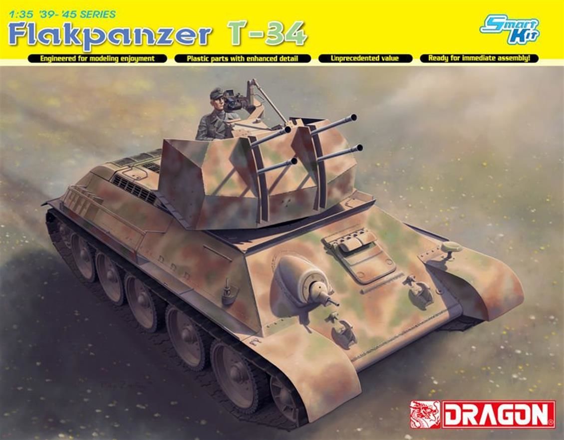 Dragon 6599 1/35 Ölçek, Flakpanzer T-34r Uçaksavar Plastik Model Kiti