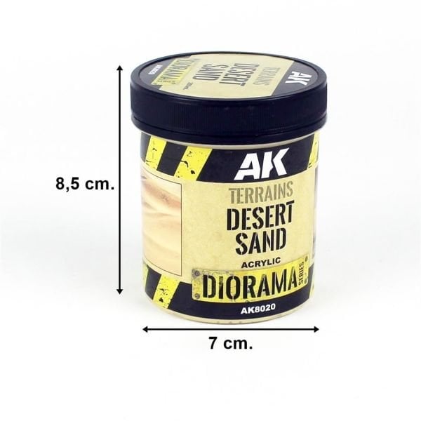 AK Interactive 8020 250 ml. Çöl Kumu, Akrilik, Diorama Serisi Zemin Dokusu