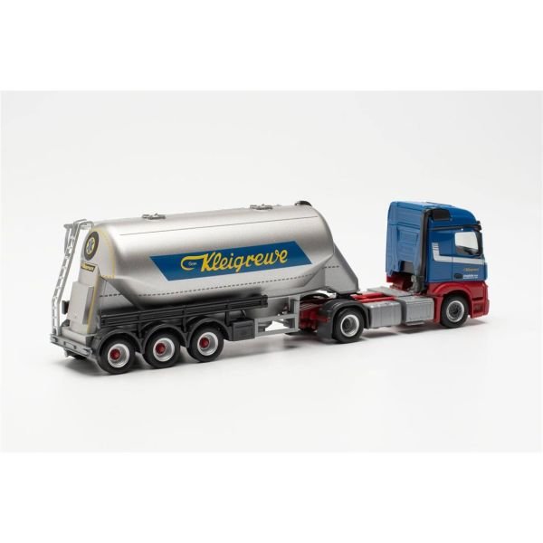 Herpa 316132 1/87 Ölçek, Mercedes-Benz Actros 2.3 Silo Dorseli TIR (Kleigrewe), Sergilemeye Hazır Model Araç