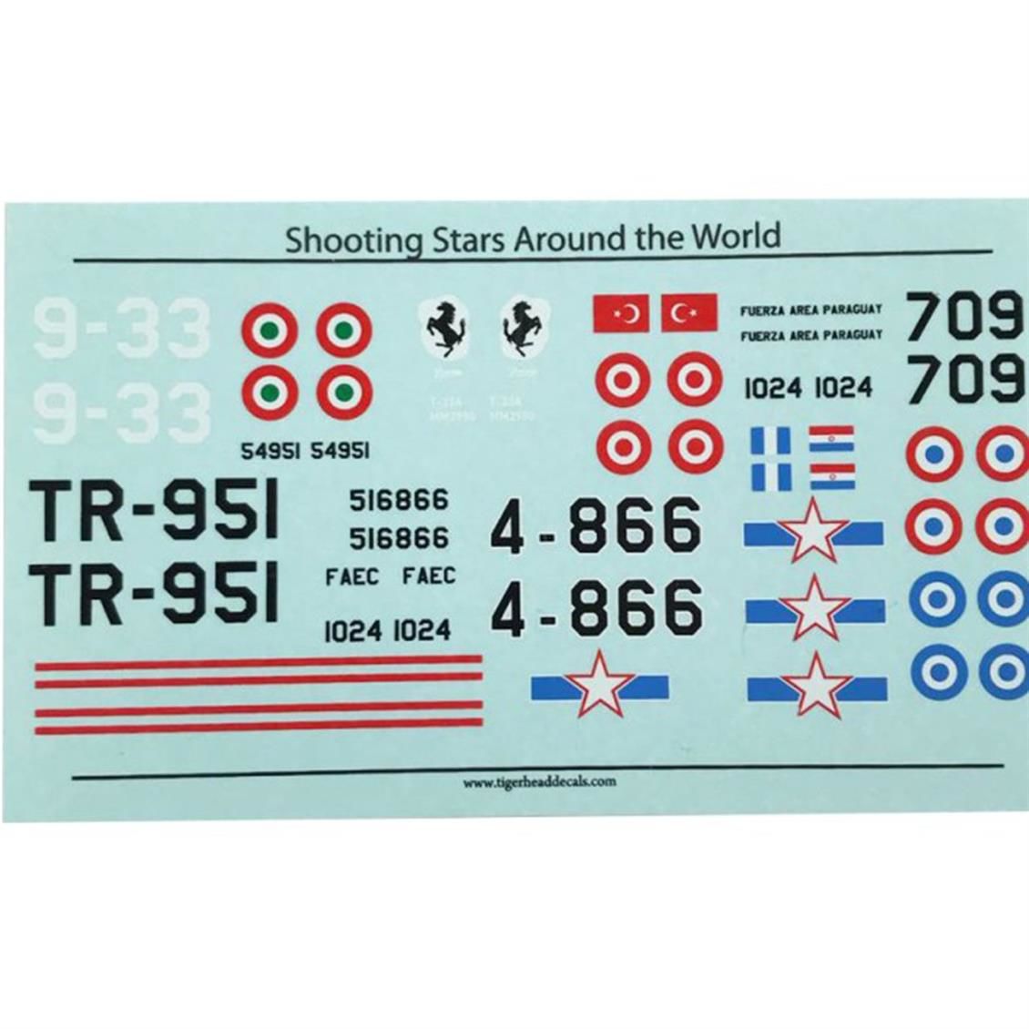 Tiger Head Decals 72017 1/72 Ölçek, Shooting Stars Around the World