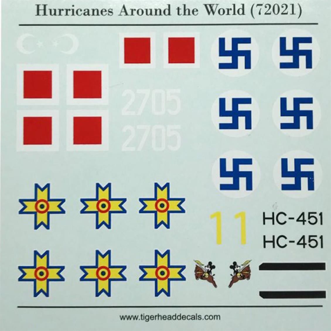 Tiger Head Decals 72021 1/72 Ölçek, Hurricanes Around the World