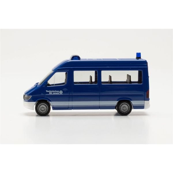 Herpa 097062 1/87 Ölçek, Mercedes-Benz Sprinter 1996 Minibüs HD (THW), Sergilemeye Hazır Model Araç