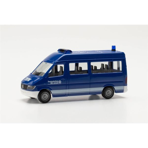 Herpa 097062 1/87 Ölçek, Mercedes-Benz Sprinter 1996 Minibüs HD (THW), Sergilemeye Hazır Model Araç