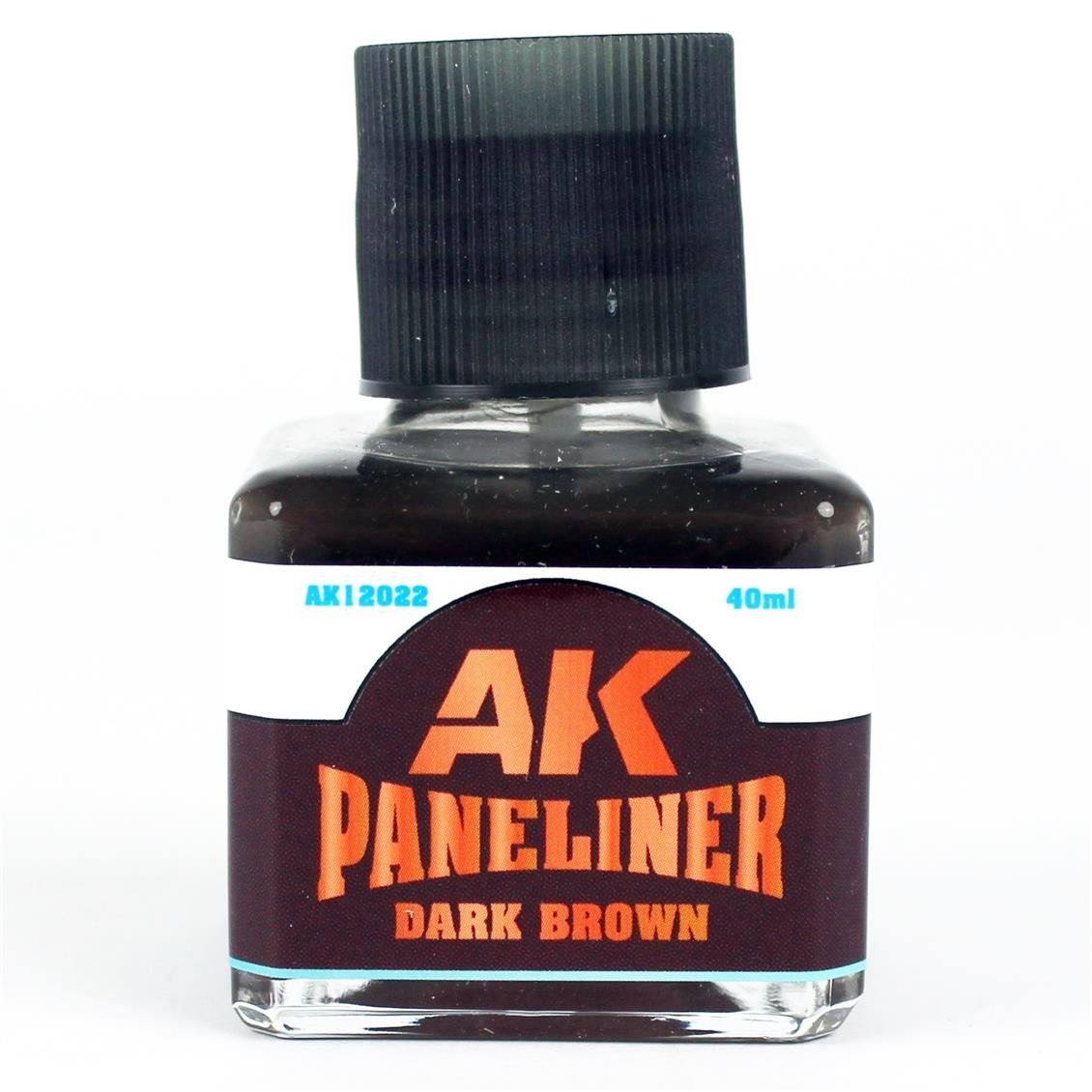 AK Interactive 12022 40 ml. Koyu Kahve, Paneliner, Enamel Boya