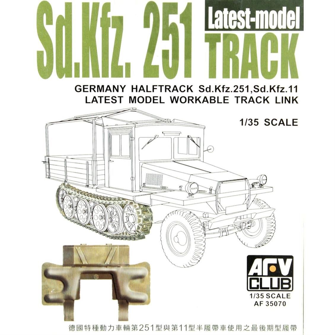 AFV Club AF35070 1/35 Ölçek, Sd.Kfz.251 Geç Dönem, Metal Görünümlü, Hareket Edebilen Tank Paleti Plastik Maket Seti