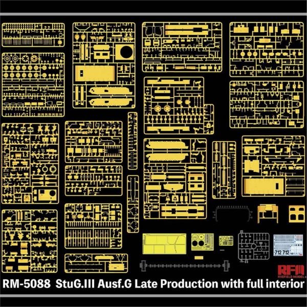 RFM 5088 1/35 Ölçek, StuG.III Ausf.G, Geç Dönem Tankı, İç Detaylı, Plastik Model kiti