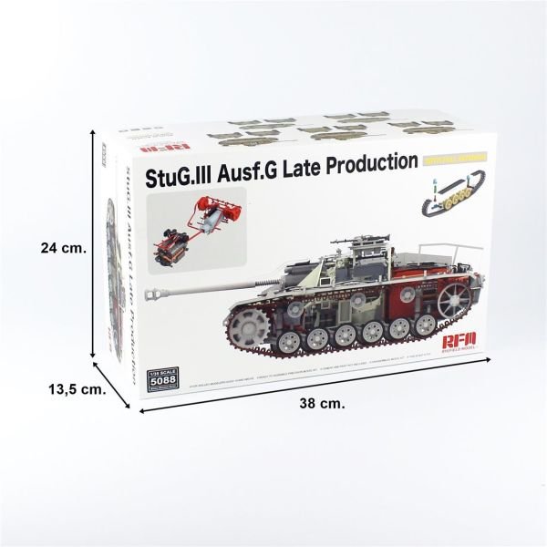 RFM 5088 1/35 Ölçek, StuG.III Ausf.G, Geç Dönem Tankı, İç Detaylı, Plastik Model kiti