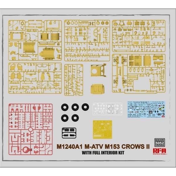 RFM 5052 1/35 Ölçek, M1240A1 M-ATV (M153 CROWS II Silahlı ) Askeri Aracı ,İç Detaylı, Plastik Model kiti