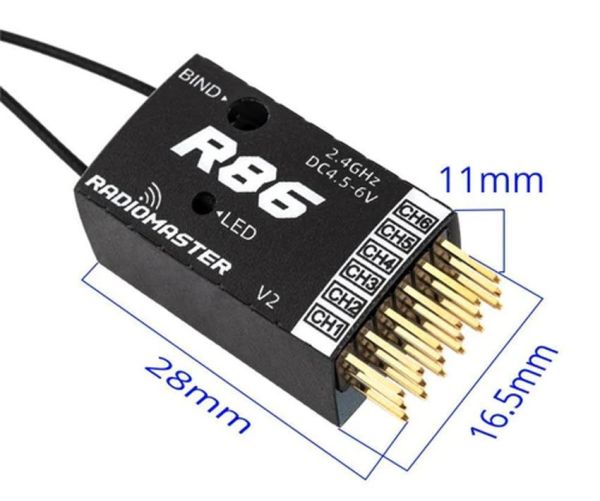 RadioMaster R86 V2 6 Kanal Alıcı - PWM  2.4Ghz