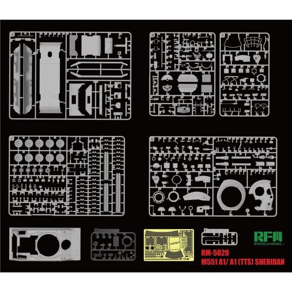 RFM 5020 1/35 Ölçek, M551A1/ A1TTS Sheridan Tankı, Plastik Model kiti