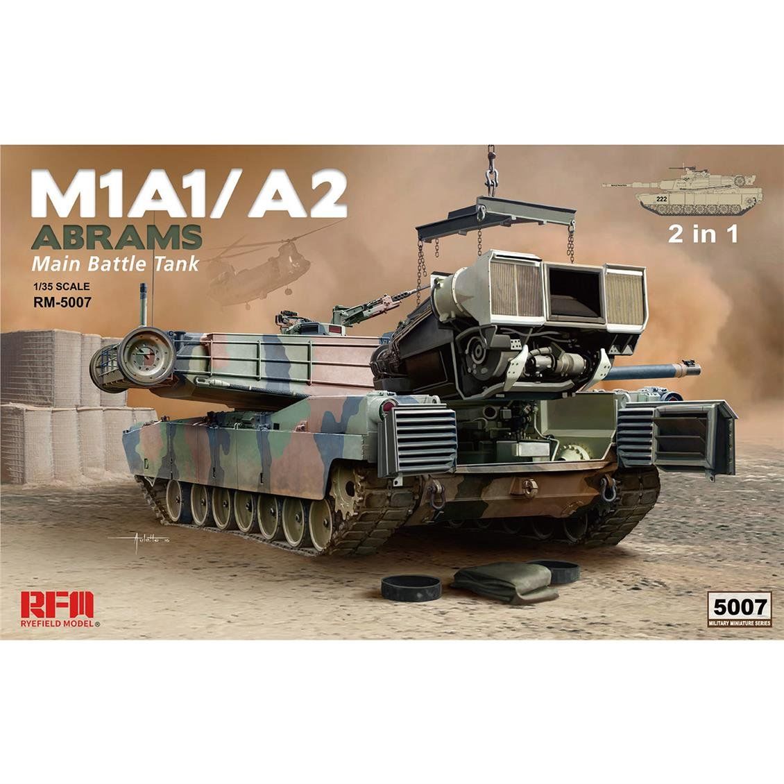 RFM 5007 1/35 Ölçek, M1A1/ A2 Abrams Tankı, İç Detaylı, Plastik Model kiti